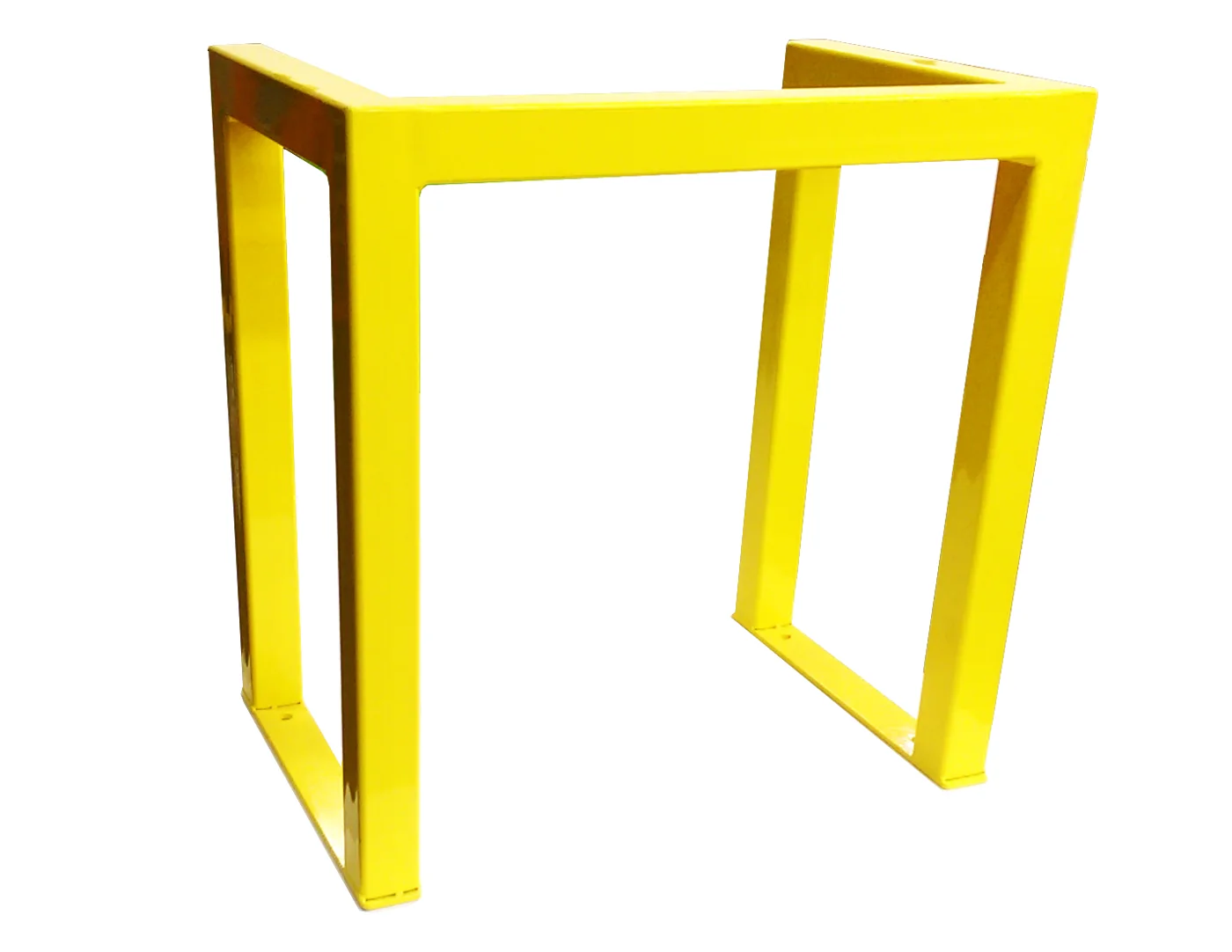 Safety-yellow welded steel battery charger guard by Rangeview